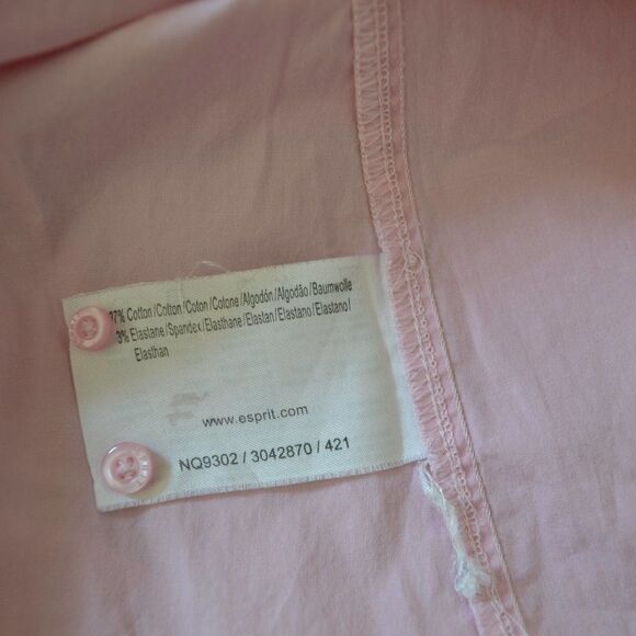 ESPRIT button down shirt classic cotton light pink xs blouse cotton elastane - Picture 7 of 13